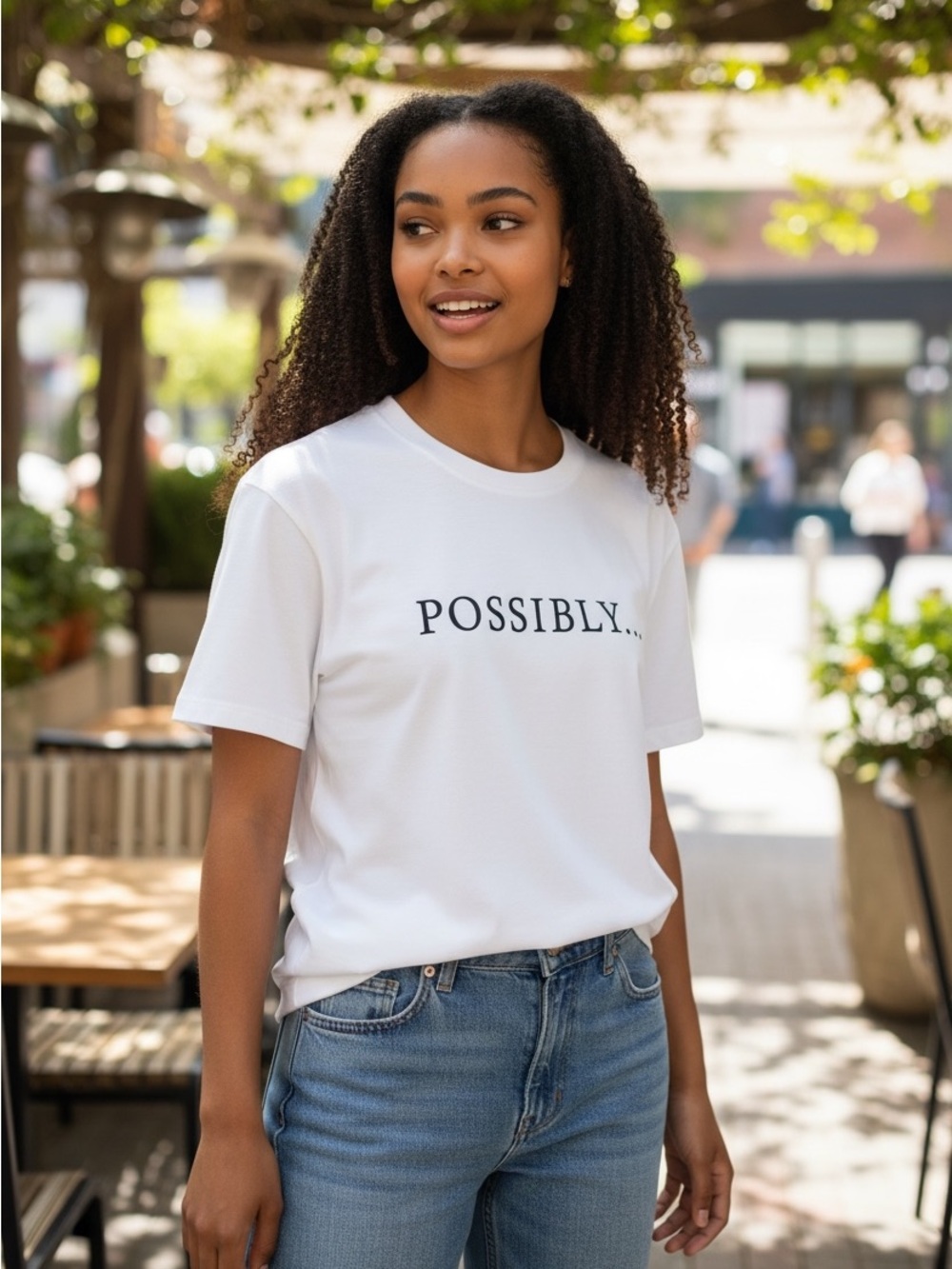 FCUK French Connection White 'POSSIBLY...' Short Sleeve Tee